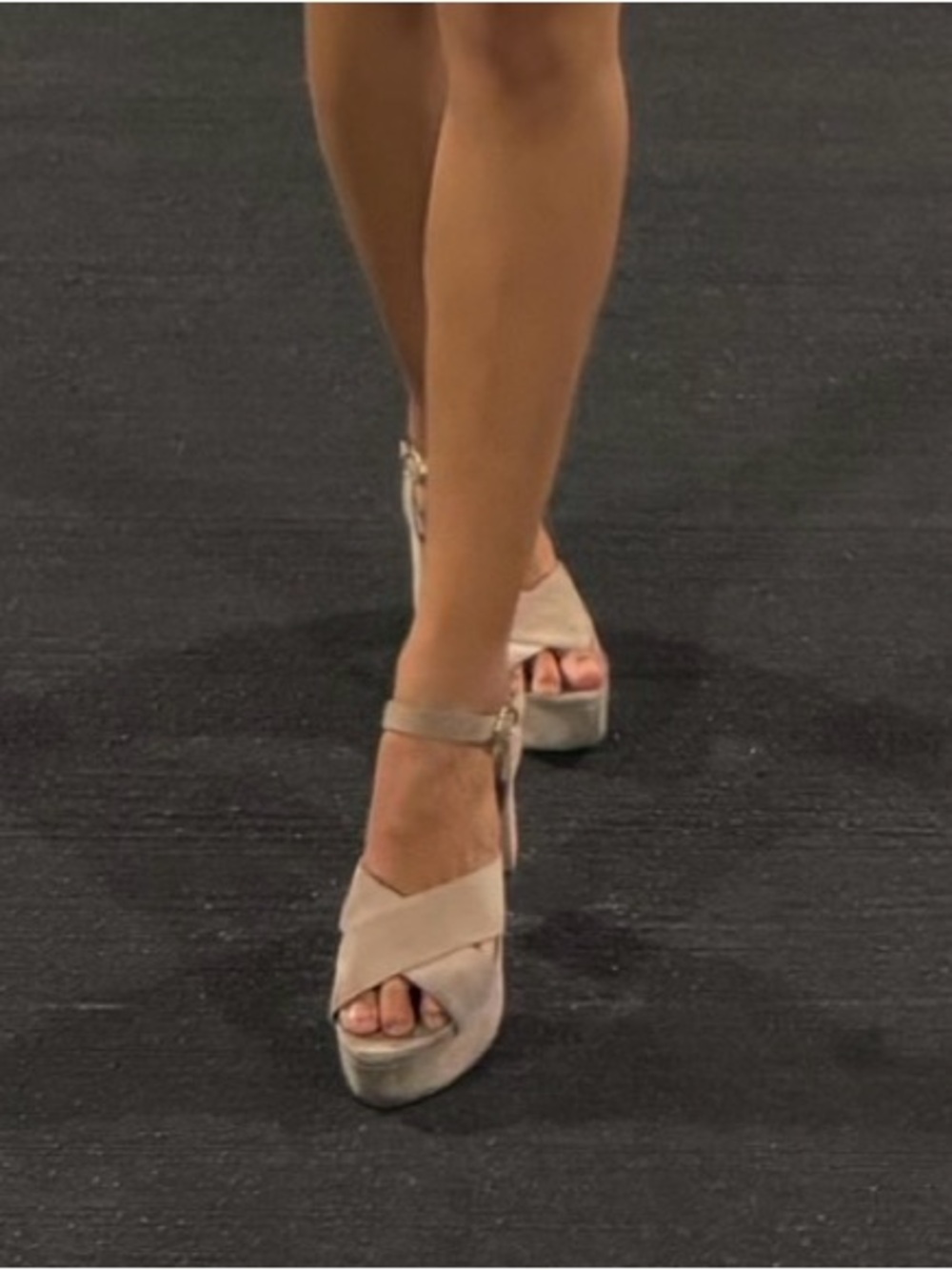 USED Platform Block Heels in Suede Stuart Weitzman